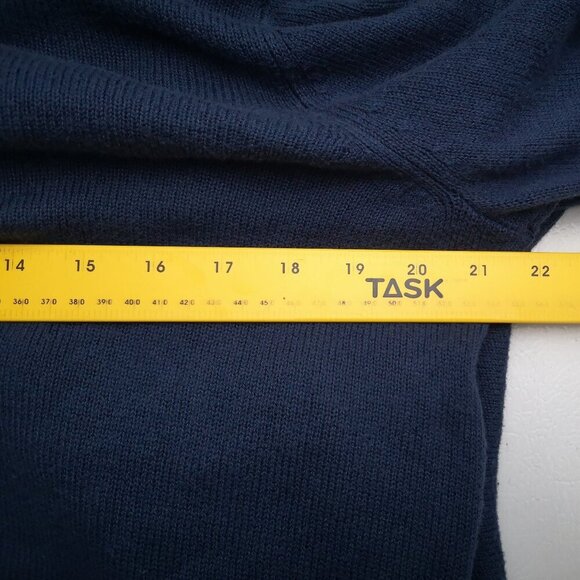 Chico's Ladies Size 1 = (Small) Navy Wrap Sweater with Fringe - Picture 9 of 10